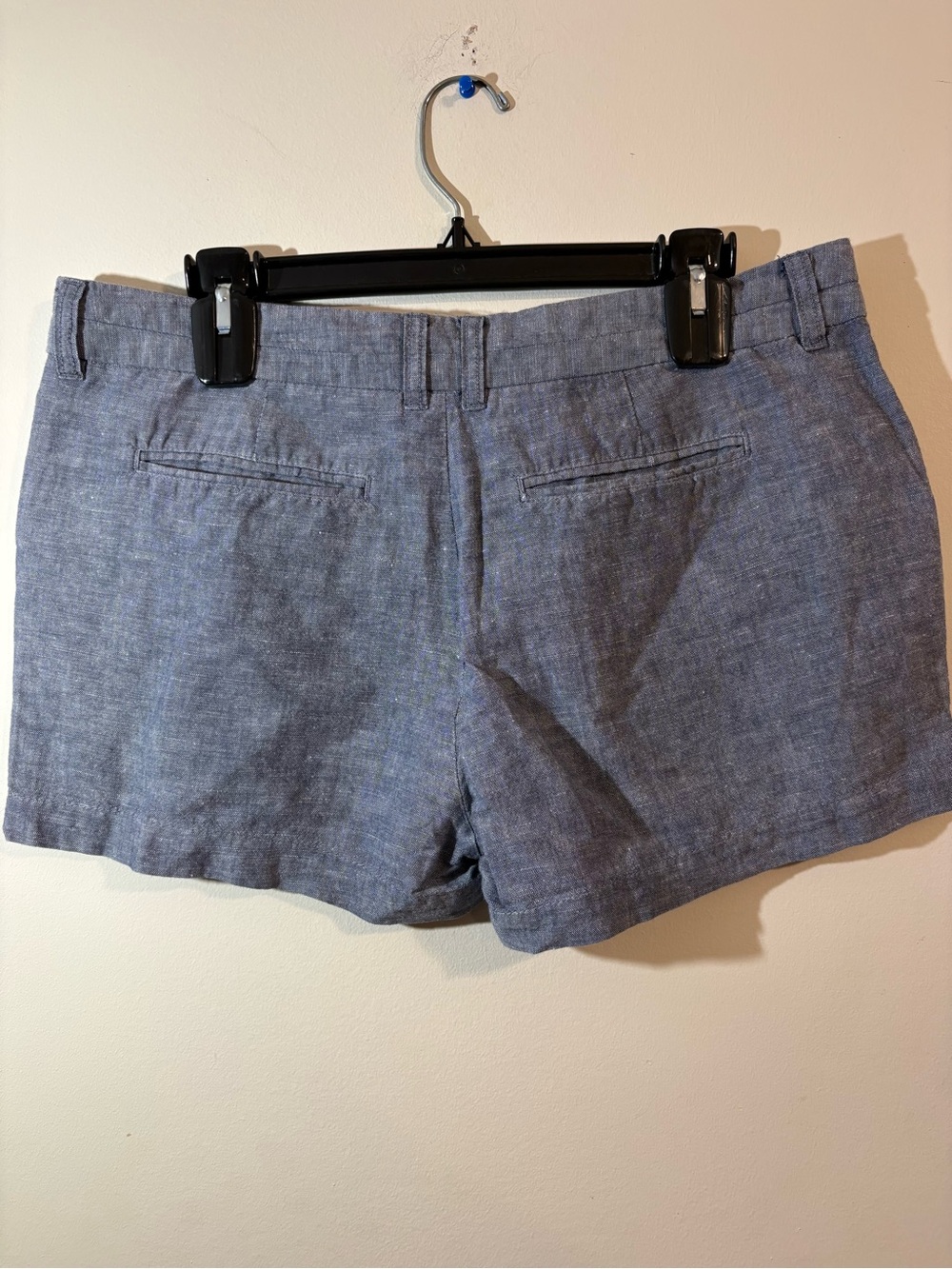 Gap Shorts Womens Size 8 The City 3 Inch Blue Chambray Linen Cotton Khakis Blue - Picture 3 of 9